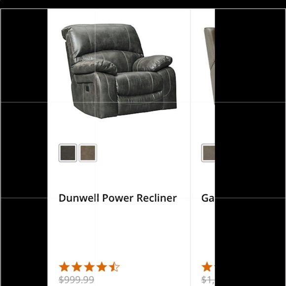 Gray leather recliner - Picture 2 of 2